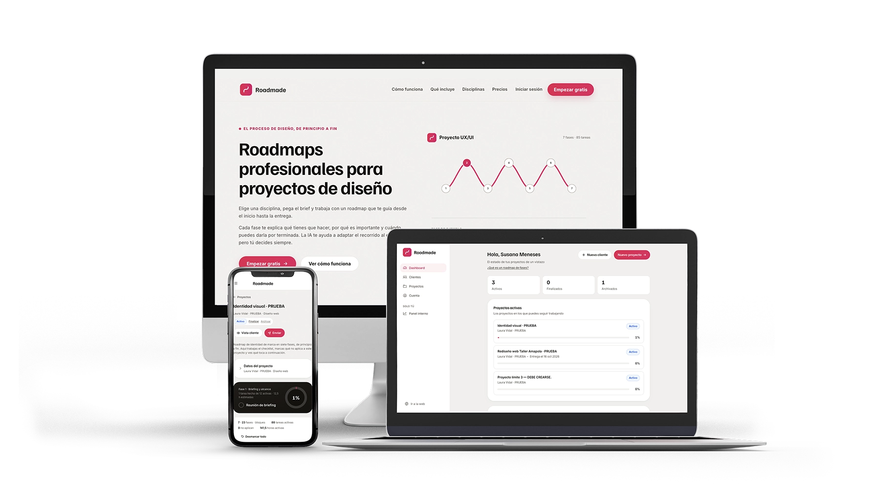 Roadmade · Producto propio · UX/UI e identidad