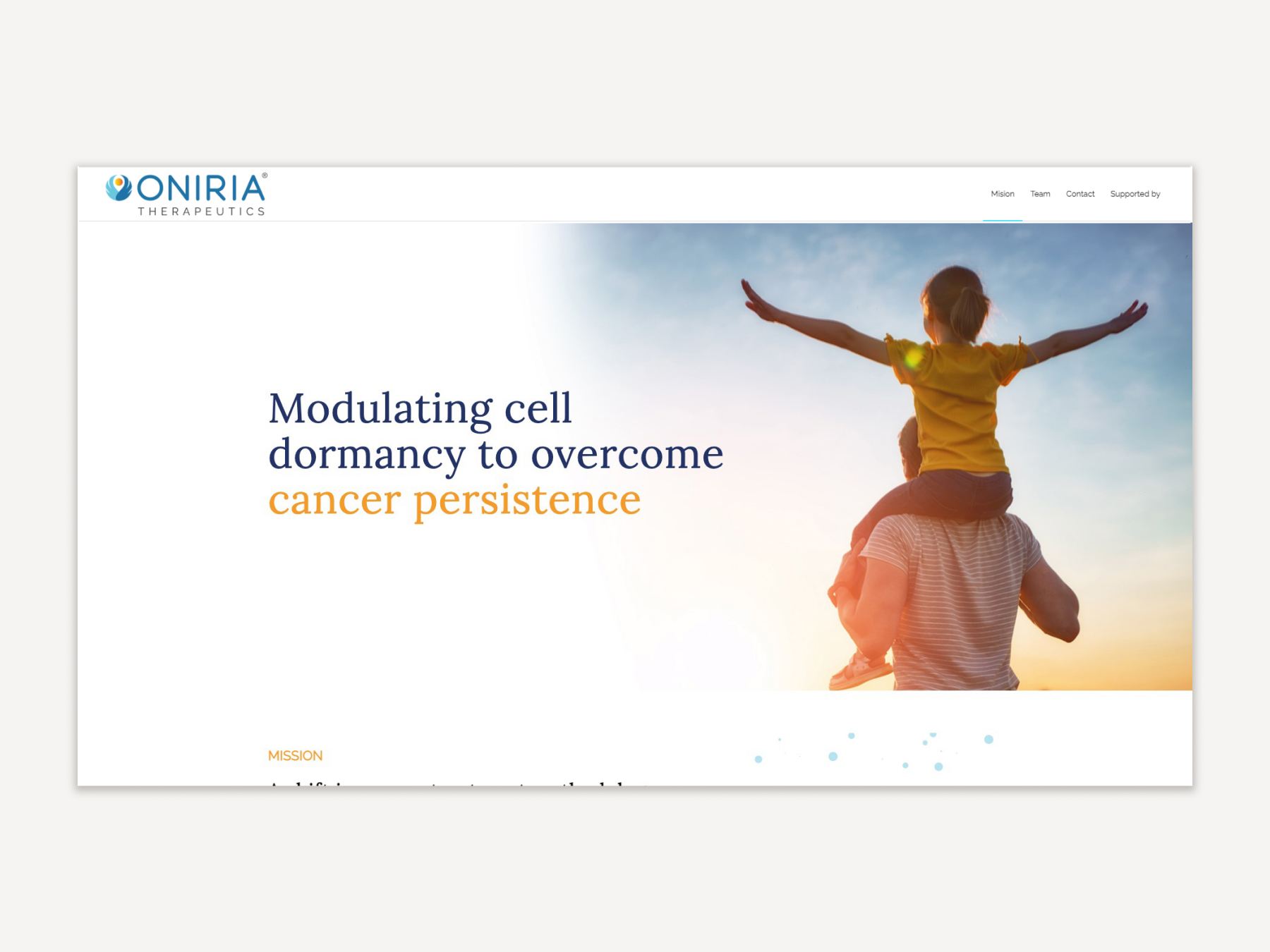 Diseño web de Oniria Therapeutics