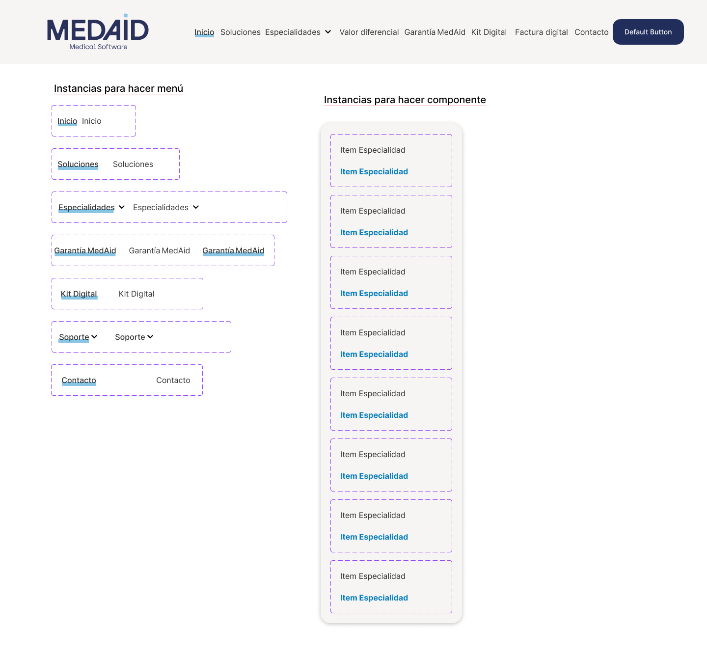 Cabecera y navegación MedAid